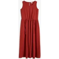 bonprix Maxikleid aus leichtem Leinen-Viskose-Mixrot 48Damen