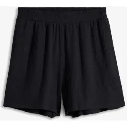 bonprix Schlupf-Shorts mit hohem Bund aus Strukturjerseyschwarz 48Damen