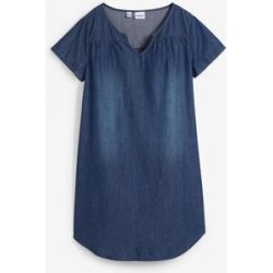 bonprix Tunikakleid für entspannten Look, aus Baumwolle, in A-Linie, mit V-Ausschnitt