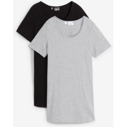 bonprix T-Shirt Packung, 2 lockerer loose fit, Halbarm, Longshirt