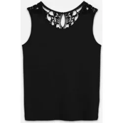 bonprix Top mit Spitzeschwarz 40Damen