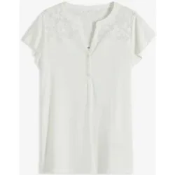 bonprix Henleyshirt aus Viskose-Mixweiß 32Damen