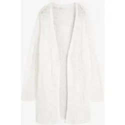 bonprix Ajour Longstrickjackeweiß 36Damen