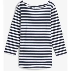 bonprix Shirt mit U-Boot-Ausschnittweiß 48Damen