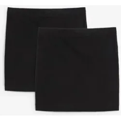 bonprix Jerseyrock Packung, 2 Stk. aus Baumwolle und Elasthan, figurbetonte Passform, unifarben