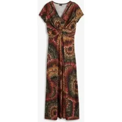 bonprix Bedrucktes Jersey-Maxikleidbraun 44Damen