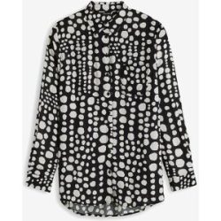 bonprix bedruckte Longbluse aus fließender Viskoseschwarz 42Damen