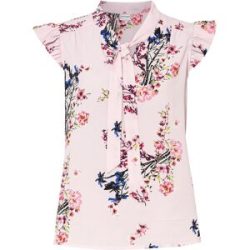 bonprix Schluppenbluse lockerer Schnitt, eleganter Stil, mit kurzen Volantärmeln