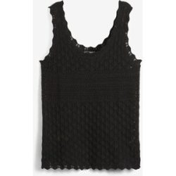 bonprix Stricktop aus Baumwollmix, figurumspielende Passform, ärmellos, ohne Kragen