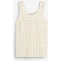 bonprix Stricktop aus Baumwollmix, figurumspielende Passform, ärmellos, ohne Kragen