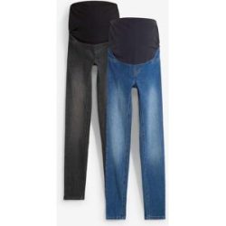 bonprix Umstandsjeggings mit Baumwolle (2er Pack), Skinnyblau 44Damen