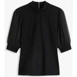 bonprix Shirt aus Baumwolleschwarz 44Damen