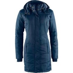 bonprix Long-Steppjacke, wattiert mit Kragen und Kapuzeblau 46Damen
