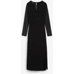 bonprix Abendkleid mit Spitzeschwarz 48Damen