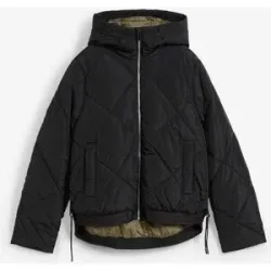 bonprix Kurze Steppjacke mit Futter in Kontrastfarbeschwarz 48Damen