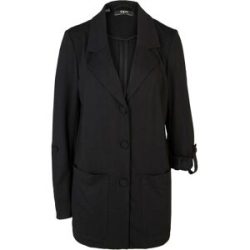 bonprix Sweatblazer 1 mit langem Arm, mit Reverskragen, Oversize Passform, aus Viskose