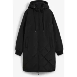 bonprix Kapuzen-Kurzmantel mit Steppungschwarz 46Damen
