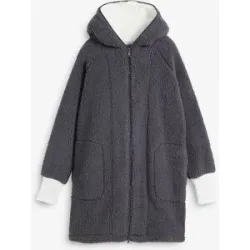 bonprix Teddy-Fleece Jackegrau 52Damen