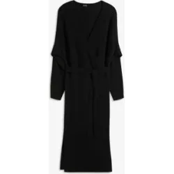 bonprix Strickkleid aus fließendem Viskose-Mixschwarz 32Damen