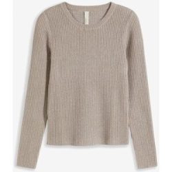 bonprix Strickpullover aus Rippstrick mit Viskose und metallisierten Fasern, schmal