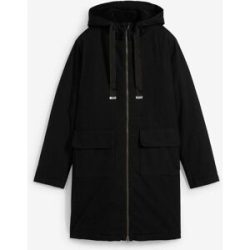 bonprix warm wattierter Winterparka mit Teddyfutter in Kapuzeschwarz 50Damen