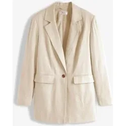 bonprix Longblazer aus Leinen-Viskose-Mixbeige 50Damen