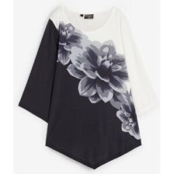 bonprix Shirt-Tunika mit Druckschwarz 48Damen