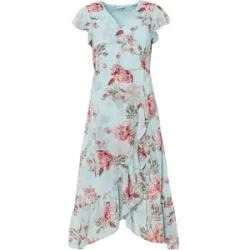 bonprix Chiffonkleid mit Volantsblau 52Damen