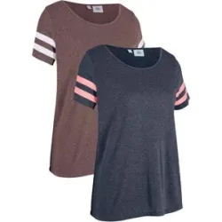 bonprix Leichtes Sport-Shirt (2er Pack)grau 56Damen
