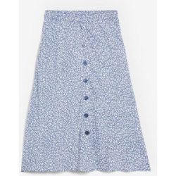 bonprix Midi-Viskoserock mit Taschenblau 42Damen
