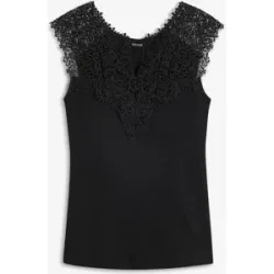 bonprix Top aus fließendem Viskose-Mixschwarz 44Damen