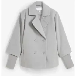 bonprix Cabanjacke mit Strickärmelngrau 44Damen