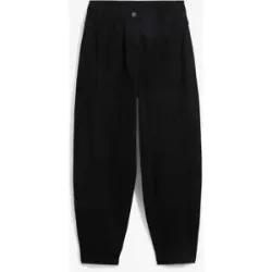 bonprix High Waist Barrel-Twillhose mit vorverlegten Seitennähten und Bequembundschwarz 54Damen