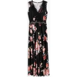 bonprix Jerseykleid mit Spitzeschwarz 44Damen