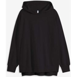bonprix Hoodie, Oversized Form, reine Baumwolle, mit Seitenschlitzen, vokuhila Look
