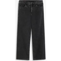 bonprix Wide-Leg-Jeans Mid Waistschwarz 54Damen