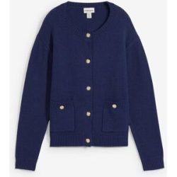 bonprix Feinstrickjacke aus Baumwoll-Mixblau 36Damen