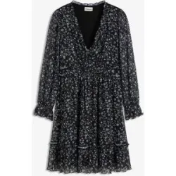 bonprix Minikleid 1 tlg. eleganter Stil, aus Mesh-Material mit floralem Druck, mit langem Arm