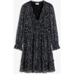 bonprix Minikleid 1 tlg. eleganter Stil, aus Mesh-Material mit floralem Druck, mit langem Arm