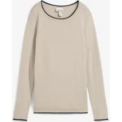 bonprix Strickpullover weiches Material, mit kontrastfarbiger Rollkante