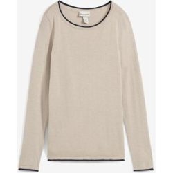 bonprix Strickpullover weiches Material, mit kontrastfarbiger Rollkante