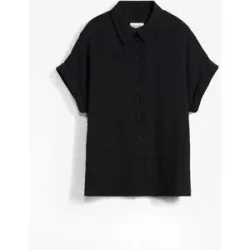 bonprix Oversized Bluse aus strukturiertem Crêpeschwarz 44Damen