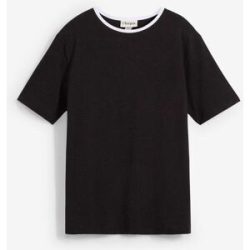 bonprix T-Shirt leicht definierte Passform, kontrastfarbiger Halsausschnitt