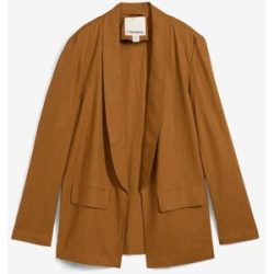 bonprix Weit geschnittener Blazer aus Leinen-Viskose-Mixbraun 52Damen