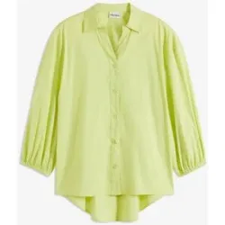 bonprix Vokuhila-Bluse aus Baumwoll-Mixgrün 52Damen