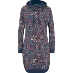 bonprix Sweatkleid mit Kapuze, aus Baumwolle, lockere Passform, mit Tunnelzug