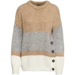 bonprix Strickpullover aus Polyacryl und Polyester, mit Knopfleiste, in Oversize-Passform