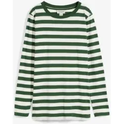 bonprix Langarmshirt Langarm, Ringel, aus reiner Baumwolle