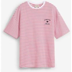 bonprix T-Shirt lockere Passform, Kurzarm-Design, aus Baumwolle, mit Stickerei