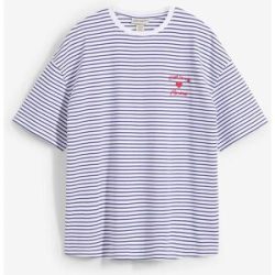 bonprix Gestreiftes T-Shirt mit Stickereiblau 36Damen